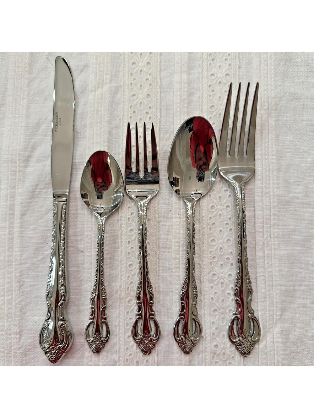 Wallace Countess Stainless Steel Flatware – Service for 12 – 61 Pc Set